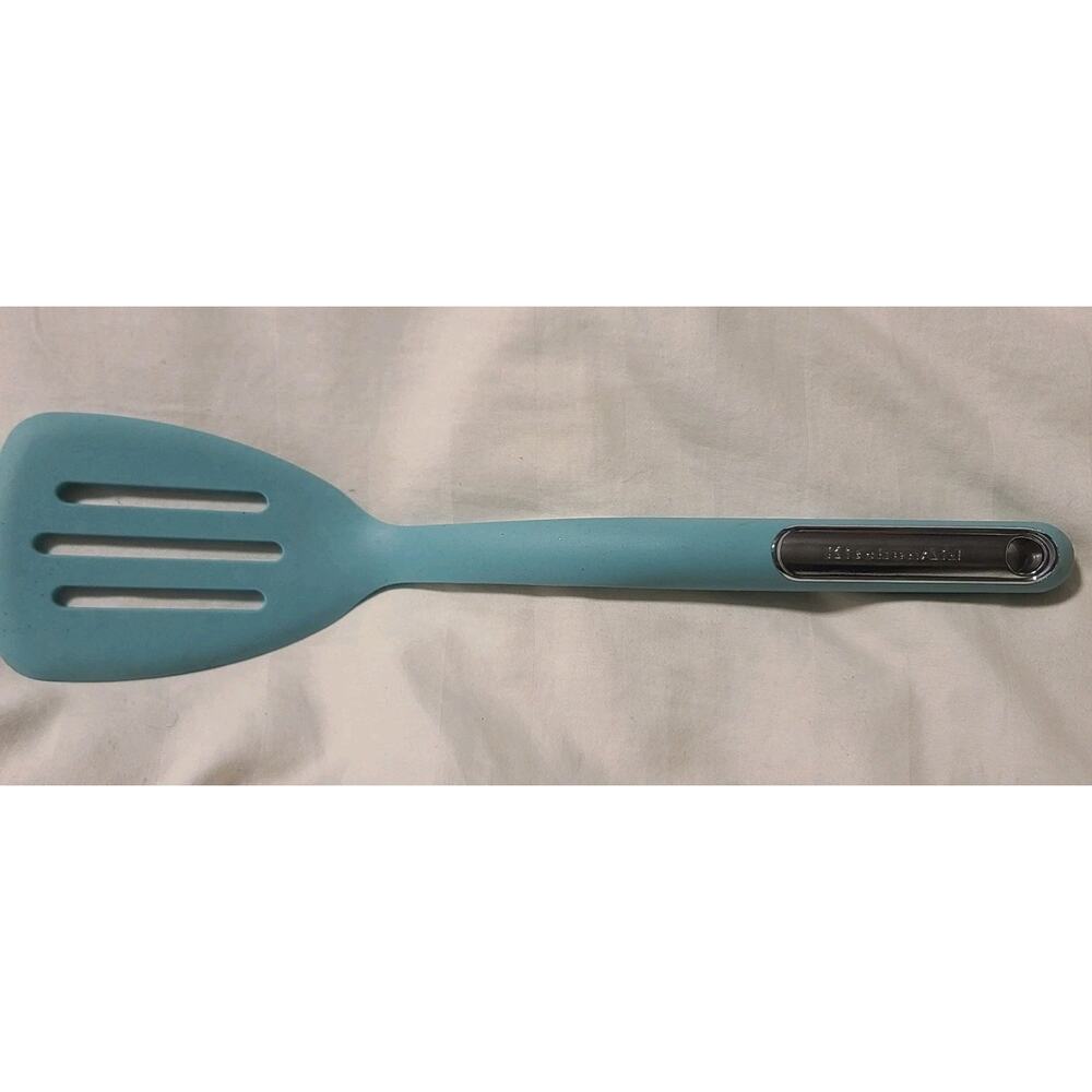 KitchenAid Silicone Slotted Turner Lifter Aqua Sky blue